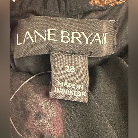 Lane Bryant 28 Black Floral Blouson Ruffle Neck Blouse Semi Sheer 3/4 Sl… - Picture 7 of 8